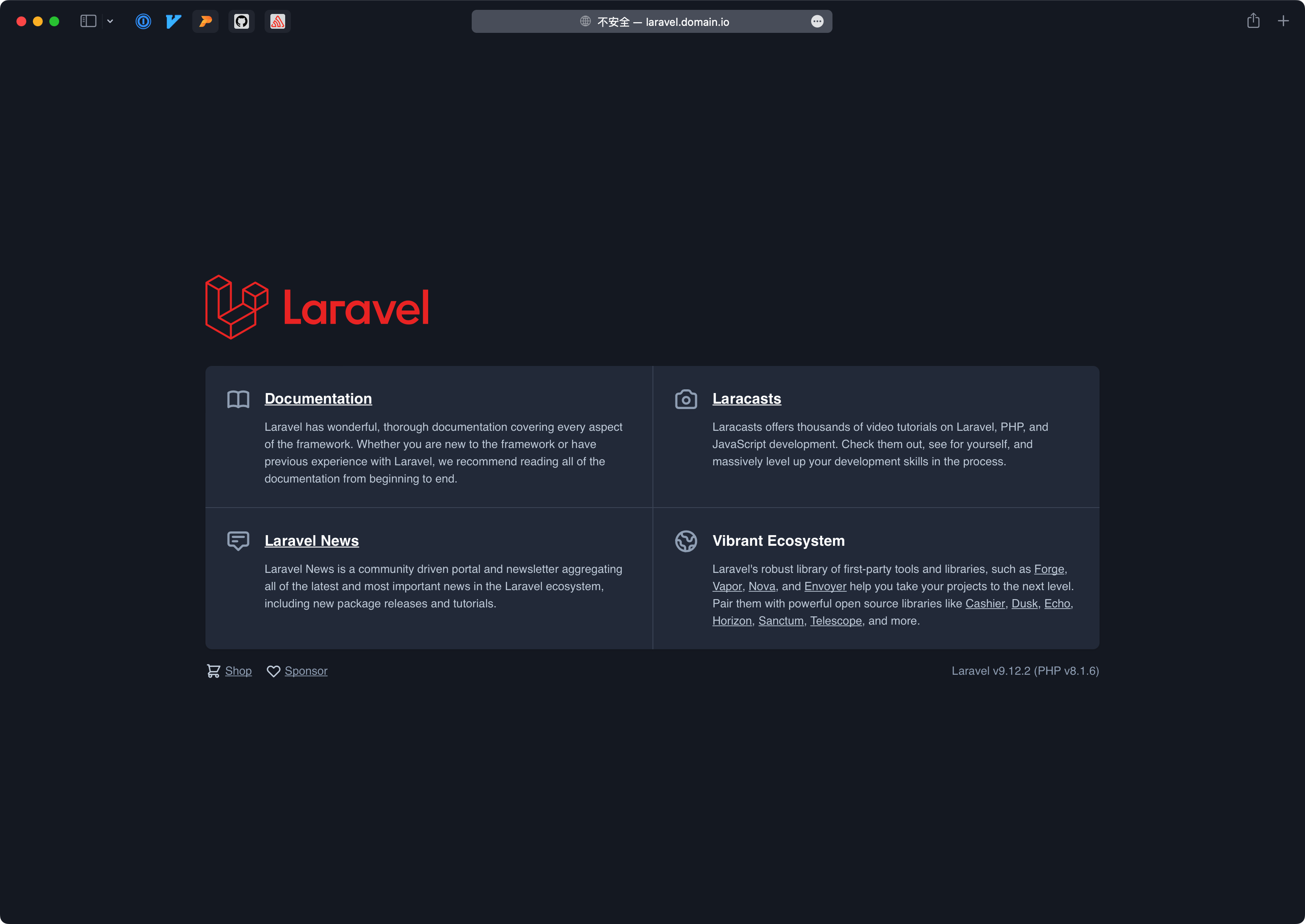 Install laravel framework preview